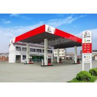 Quality Prefabricated Steel Roof Trusses , Shed Building Space Frame For Petrol Station for sale