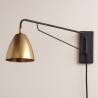 China Swing Arm Wall Mounted Bedside Lamp Plug In Black Customized For Entryway factory