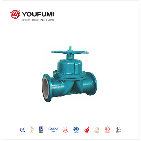 Quality PTFE Flanged Diaphragm Valve , Industrial Diaphragm Valve For Petrochemical for sale