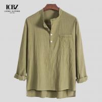 China Quantity 5000 LCBZ OEM Custom Long Sleeve Men's Linen Shirts in Multi Color Options factory
