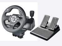 China Car Video Game Steering Wheel Controller Dual Vibra ABS Material For P3 / P2 / PC factory
