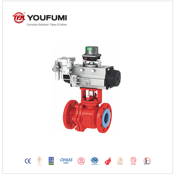 Quality High Performance PFA Lined Ball Valve 6 Inch 200psi Pressure For Power Plant for sale