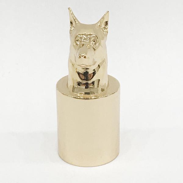 Quality High Polished Metal Dog Snap Zamak Perfume Bottle Cap for sale