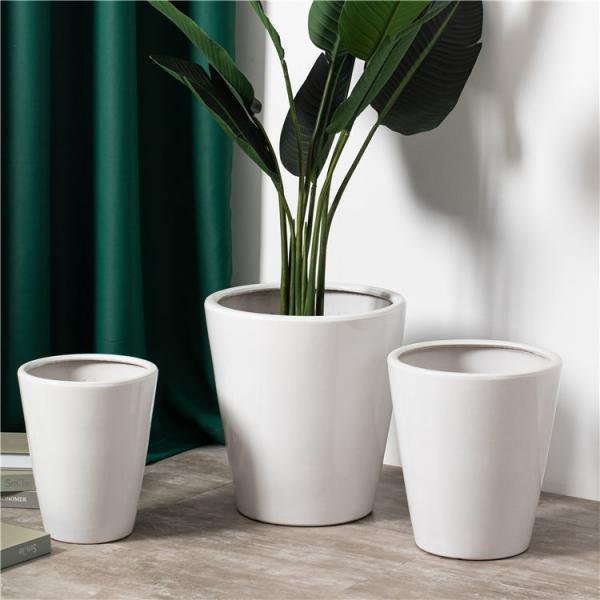 Quality Popular design large garden planter wholesale bulk cheap home hotel decoration white ceramic flower pots for sale