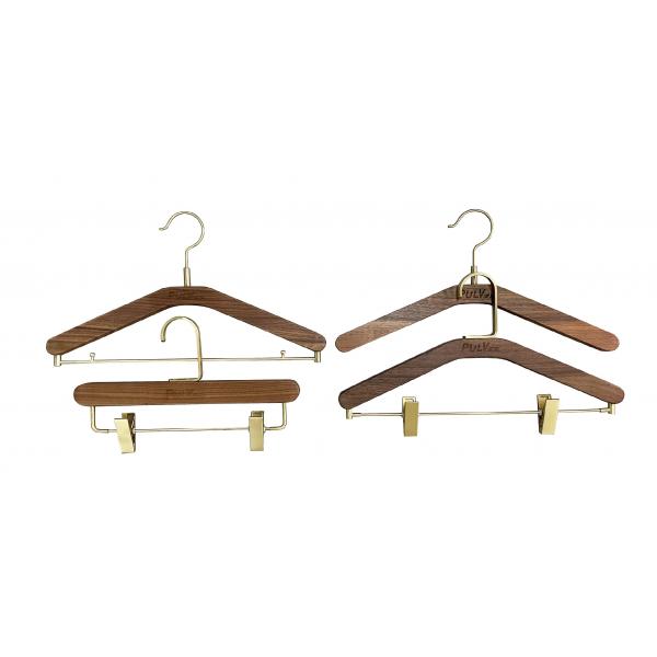 Quality walnut Hotel Style Clothes Hangers for Hotel Guestroom Laundry for sale
