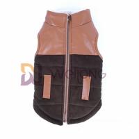 Quality Corduroy Leather Collar Dog Zip Up Jacket Berber Lining Warm Winter Dog Coats XS for sale