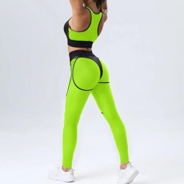 Quality New Women Fitness Sportswear Workout Clothing Peach Hip High Waist Two Pieces for sale