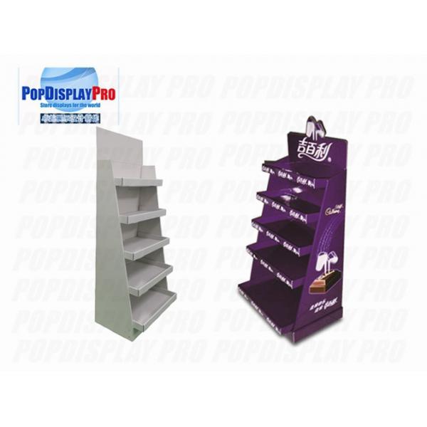 Quality Purple Visual Merchandising Custom Cardboard POP Displays 5 Tier Cadbury Milk Chocolate for sale