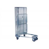 China Galvanized Lockable Roll Cage Trolley Folding Portable With 4 Wheels factory