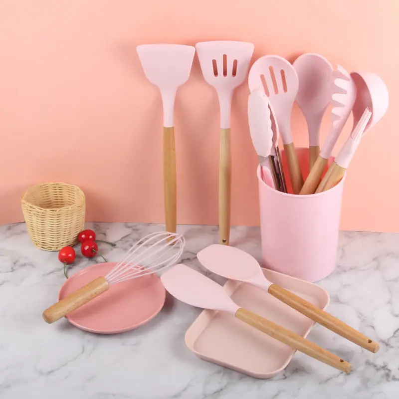 China Washable Silicone Kitchen Utensils Tools Heat Resistant Practical factory