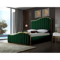 China ODM/OEM popular France Top grade gold metal frame velvet king bed queen bed Upholstered beds for bedroom Boconcept factory