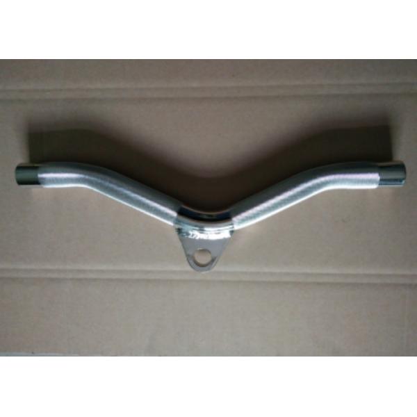 Quality 460mm Gym Equipment Parts Silver Alloy Pull Handle Bars For Pulling / Pushing Exercise for sale