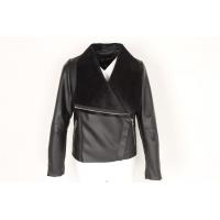 China Ladies Cool leather jacket, Women's Bomber Leather jacket, bonded fur, hot popular factory