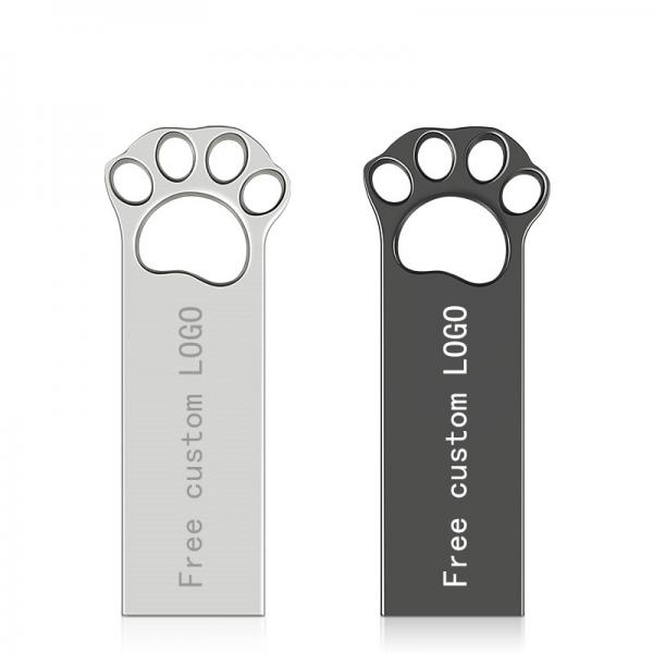 Quality Dog Paw Shapes Metal USB Flash Drive 2.0 128GB 256GB 15MB/S Speed for sale