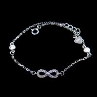 China Unlimited Eight Shape Silver Cubic Zirconia Bracelet with Infinite Meaning factory