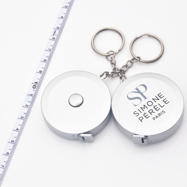 Quality Silver Plastic 1.8m Personalised Sewing Tape Measure With Lanyard Keychain for sale