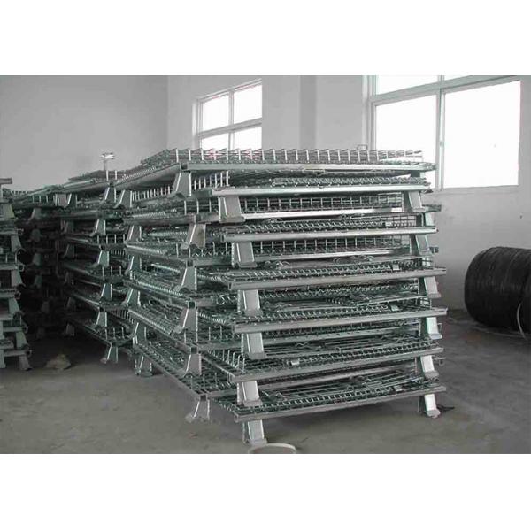 Quality Foldable Collapsible Wire Mesh Cage Panels With Front Drop Gate / 4 Casters for sale