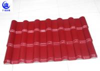 China Embossed Surface Red Synthetic Resin Roof Tile 219 mm Pitch Size factory