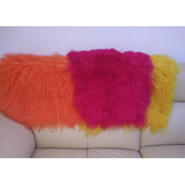 Quality Luxury Soft Dyed Mongolian Sheepskin Rug For Bed Sofa Decorative Throw Blankets for sale