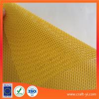 China PVC Coated Polyester Mesh textile yellow color 1x1 weave Textilene factory