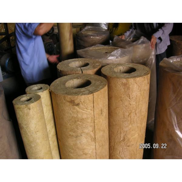 Quality Light Weight Rockwool Pipe Insulation For Hot / Cold Pipe Lines for sale