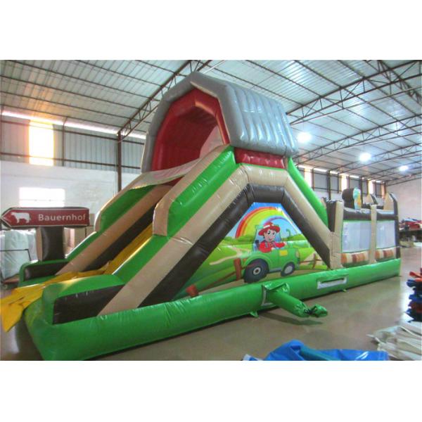 Quality Hot sale inflatable farm themed amusement park with standard slide on one side inflatable multiplay  fun city for sale