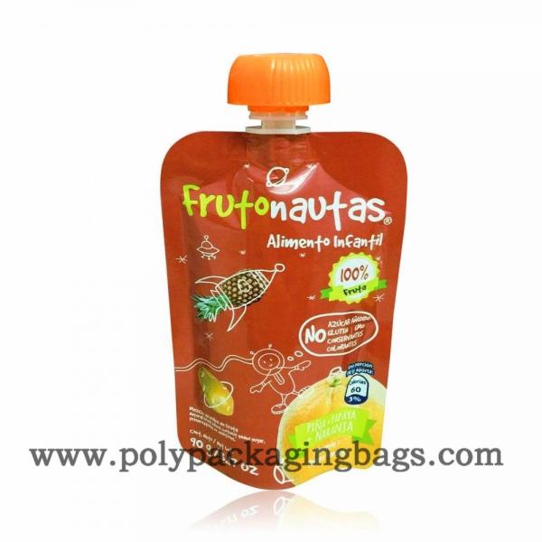 Quality Gravure Printing 0.18mm Fruit Juice Pouch With Suction Nozzle for sale