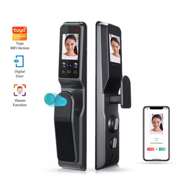 Quality Face/Fingerprint/Palm and Password IC Card Smart Door Lock with TUYA WIFI/TT Lock APP Viewer Vision Digital with Camera for sale
