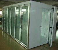China Glass Door Back Load Cold Storage Room Chiller For Benverge Fan Cooling factory