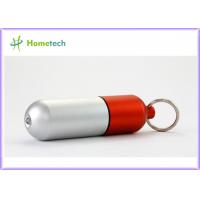 China Silver & red doctor gifts 4GB custom lovely metal Promotional aluminium alloy Capsule Pill shaped USB Flash drive factory