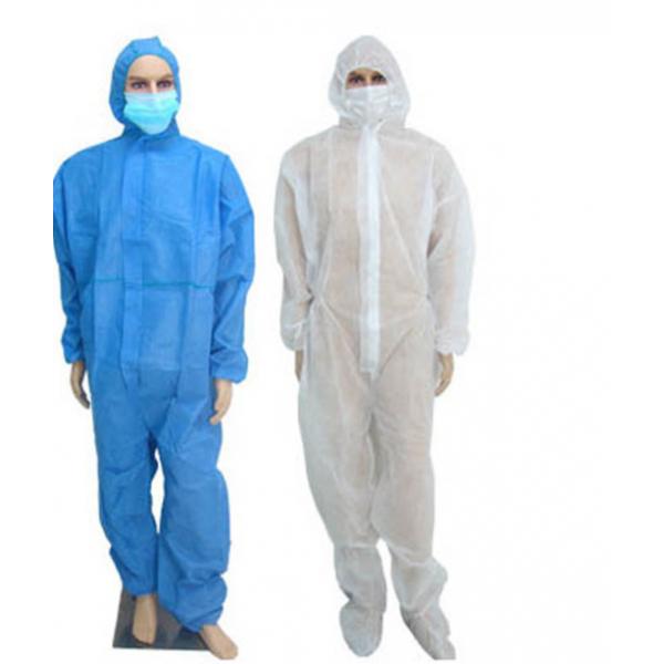 Quality Antibacterial Disposable Protective Wear With Hood Liquid Repellent 30gsm 35gsm for sale