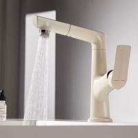Quality Electroplated Pull Down Bathroom Sink Faucets Milk White Cold And Hot Face Wash for sale