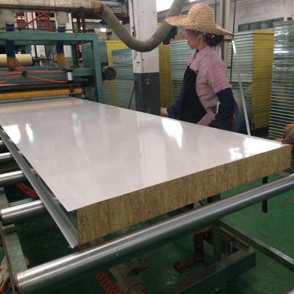 Quality 48kg/M3 Roof Panels Heat Insulation Materials Color Steel Rock Wool Sandwich for sale