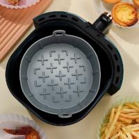 China Food Safe Silicone Kitchen Tool Easy Cleaning Air Fryer Pot Liners Reusable Basket factory