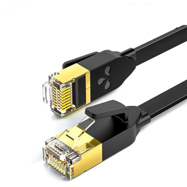 Quality 3m Flat Network Cable 10 Gigabit Cat7 Pure Copper Broadband Network Patch Cord for sale