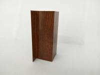 China Brown Square Wood Finish Aluminium Profiles , Round For Sliding Glass Door factory