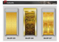 China Concave Golden Elevator Cabin Decoration Stainless Steel Door Plates factory