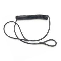 China Black TPU Coated Elastic Coil Lanyard With Loop Ends factory
