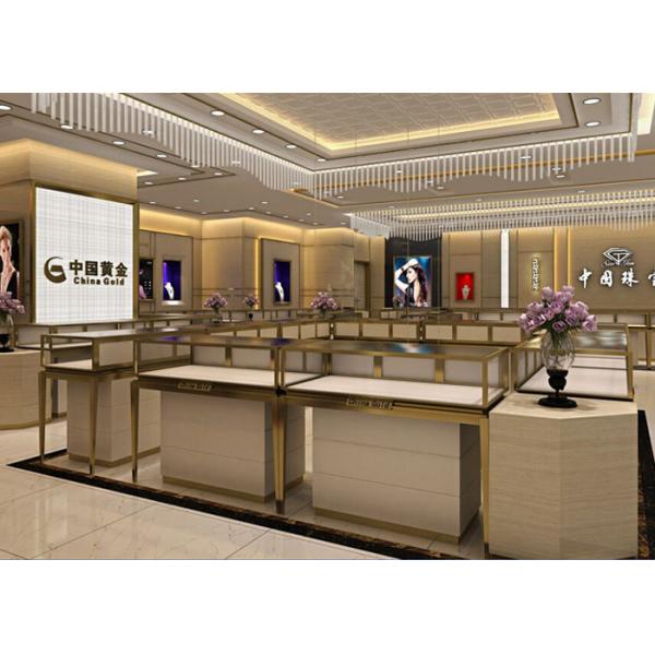 Quality Stainless Steel Wooden Display Cases Large Space For Jewelry Display for sale
