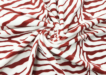 Quality 210GSM Polyester Velvet Fabric / Poly Fleece Fabric For Home Textile Zebra Stripes for sale