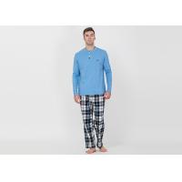 China 100% Cotton Slub Jersey Fabric Men'S Luxury Pajama Sets , Mens Matching Pajamas factory