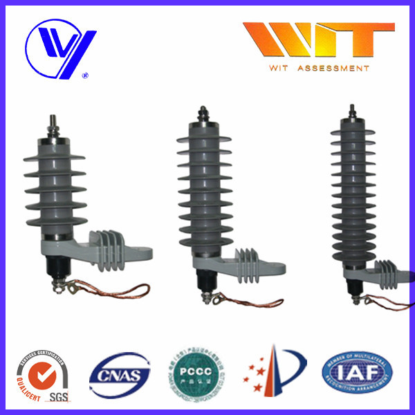 Quality 27KV High Voltage Surge Arrester Ceramic Silicone Housing with Hoop for sale