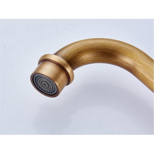 Quality Multilayer Plating Brushed Brass Bathroom Faucet Tap Retro Style Double Control for sale