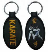 China Lightweight Embroidered Fabric Keychain Fade Proof Custom Shape And Logo factory