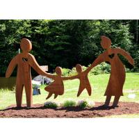 China Garden Art Decor Corten Steel Sculpture Family Parents and Children Playing for sale