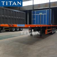 China Tri - axle 40ft flat deck commercial flatbed trailers for transport containers , bulk cargo factory