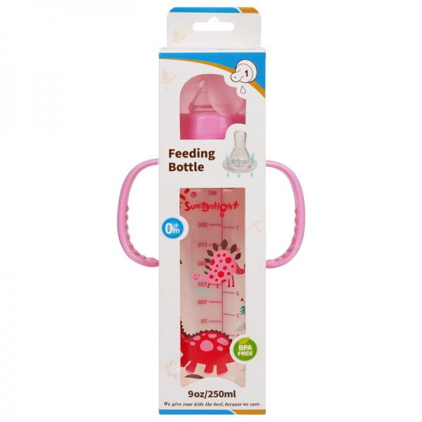 Quality Odorless BPA Free Double Handle PP Newborn Baby Feeding Bottle for sale