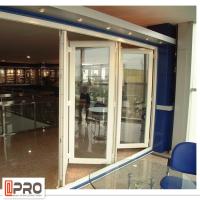 China Aluminium Double Insulated Glazing Folding Door Airtight Thermal Break Finished Surface room folding door folding grill factory