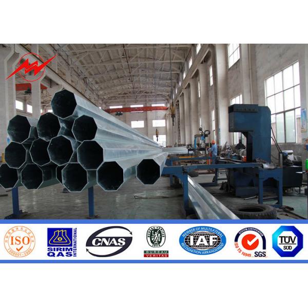 Quality 12m 6KN Galvanized Power Transmission Poles For Electrical Line Project for sale