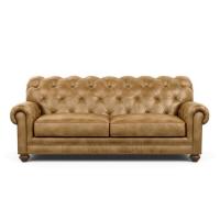 China Antique Style 3 Seater Sofa Chesterfield Tufted Sofa Set Genuine Leather Couch factory